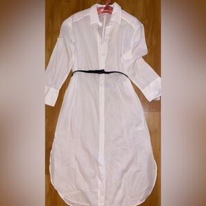 Elegant White Shirt Dress